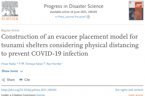 Construction of an evacuee placement model for tsunami shelters considering physical distancing to prevent COVID-19 infection